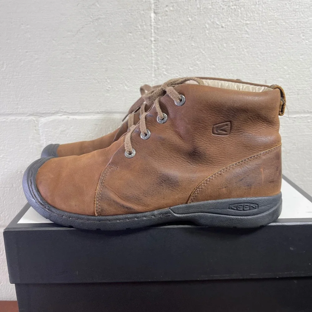 Keen Bidwell 13016-TOBC Brown Leather‎ Ankle Boots Lace up Men's Size 11 US
